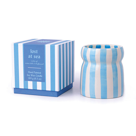 Cabana Blue Ceramic Candle - Lost at Sea