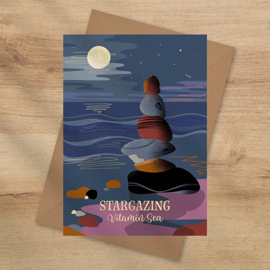 Stargazing Coastal Greeting Card