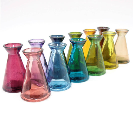 Mixed Case 11cm Recycled Glass "Tarifa" Straight Bud Vase