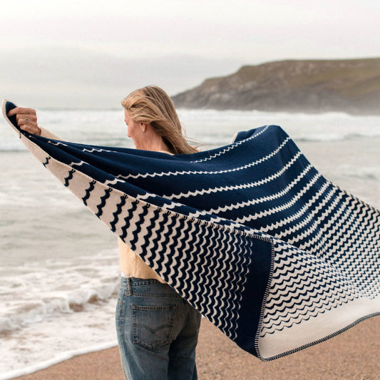 Recycled Cotton Blanket - Navy Swell