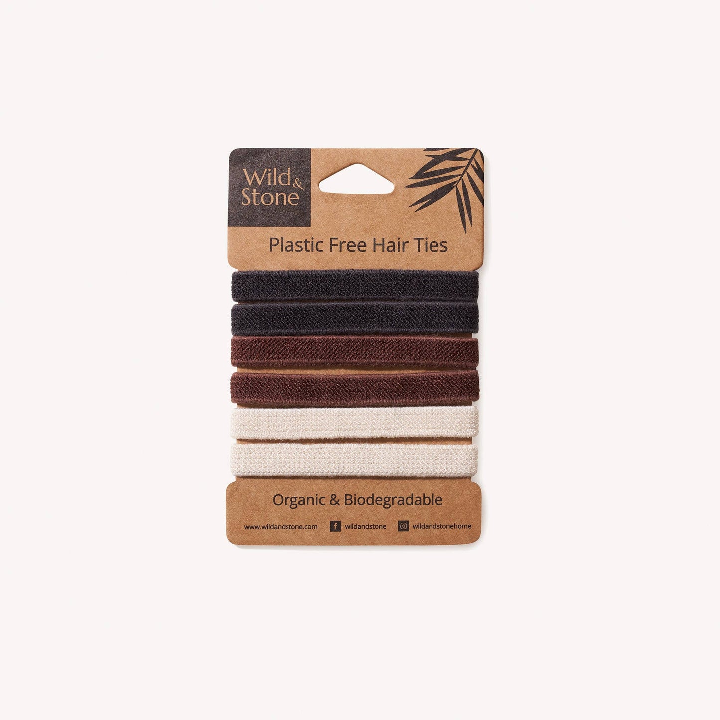 Plastic Free Hair Ties | 6 Pack | Natural