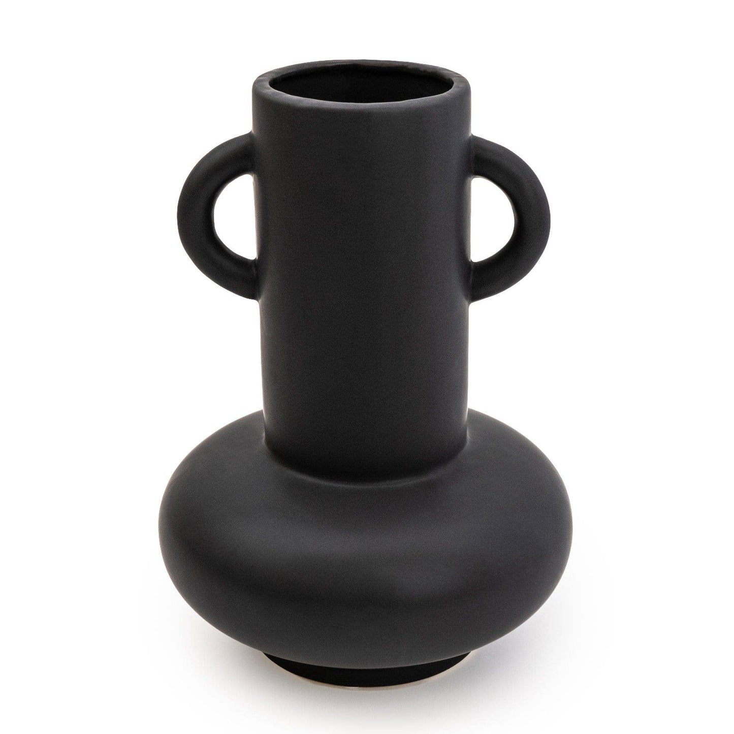 Matte Black Bulbous Vase