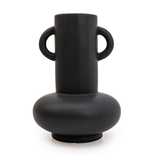 Matte Black Bulbous Vase