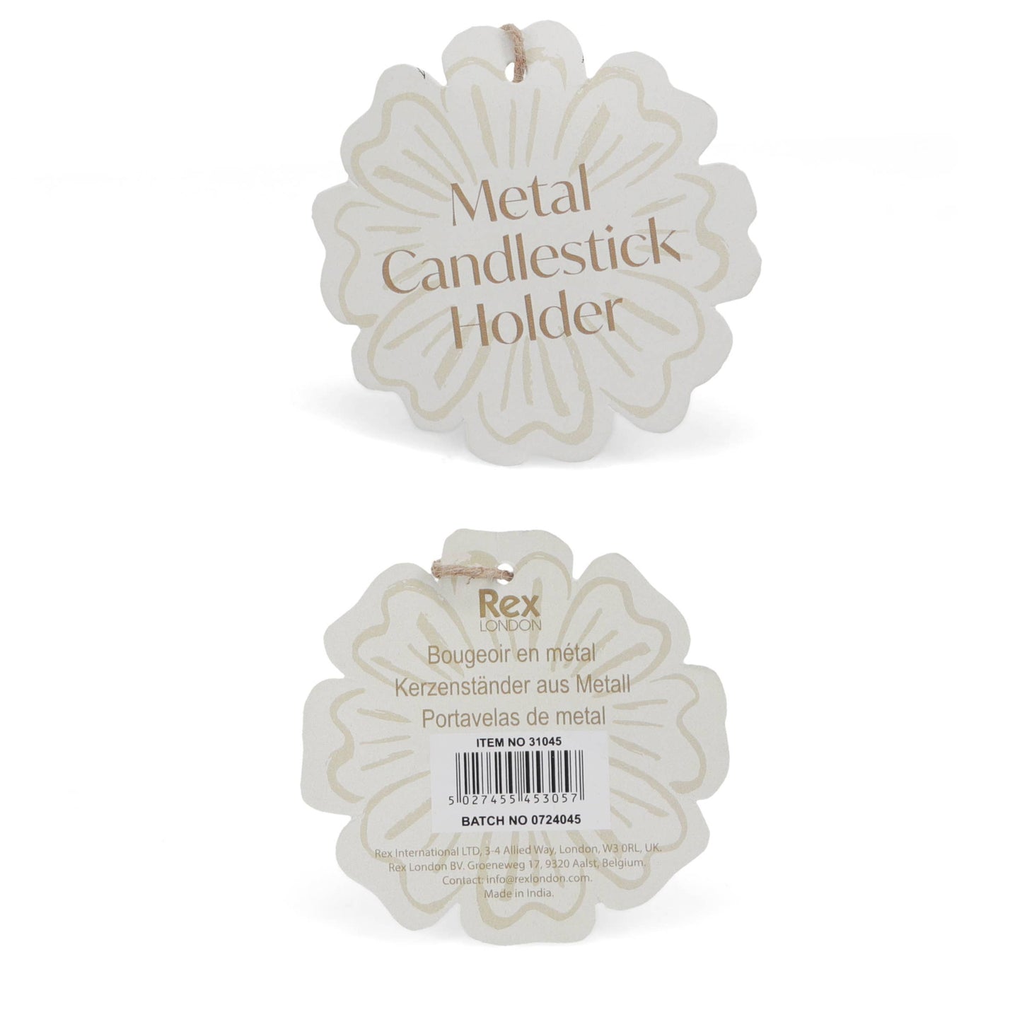 Enamel Flower Candle Holder | Green