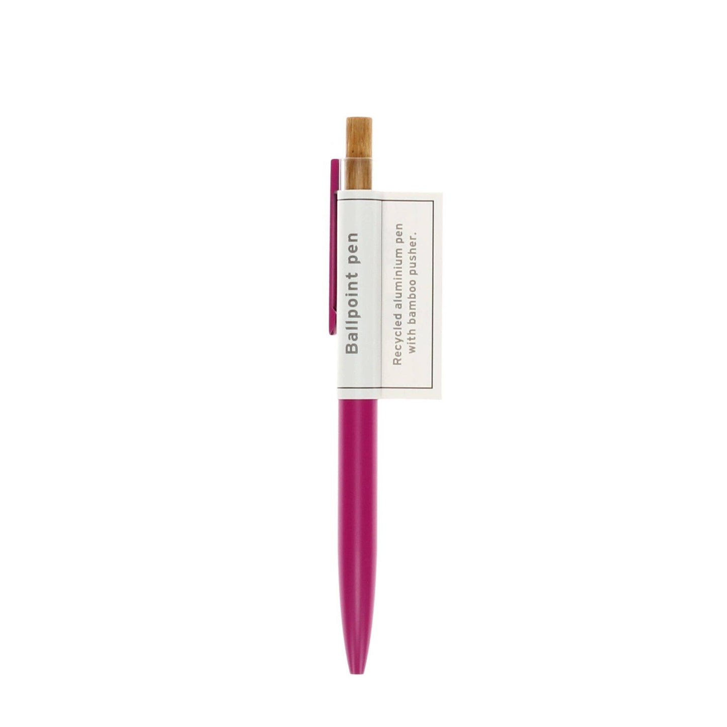 Recycled Aluminium Ballpoint Pen - Bright Pink