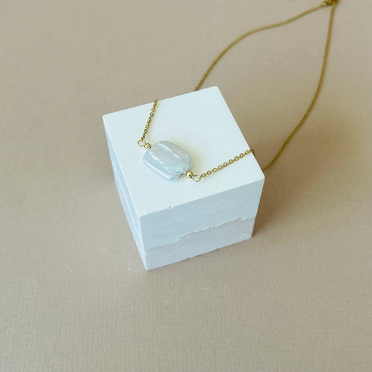 Baroque Rectangle Pearl Necklace | BespokeAli Studio