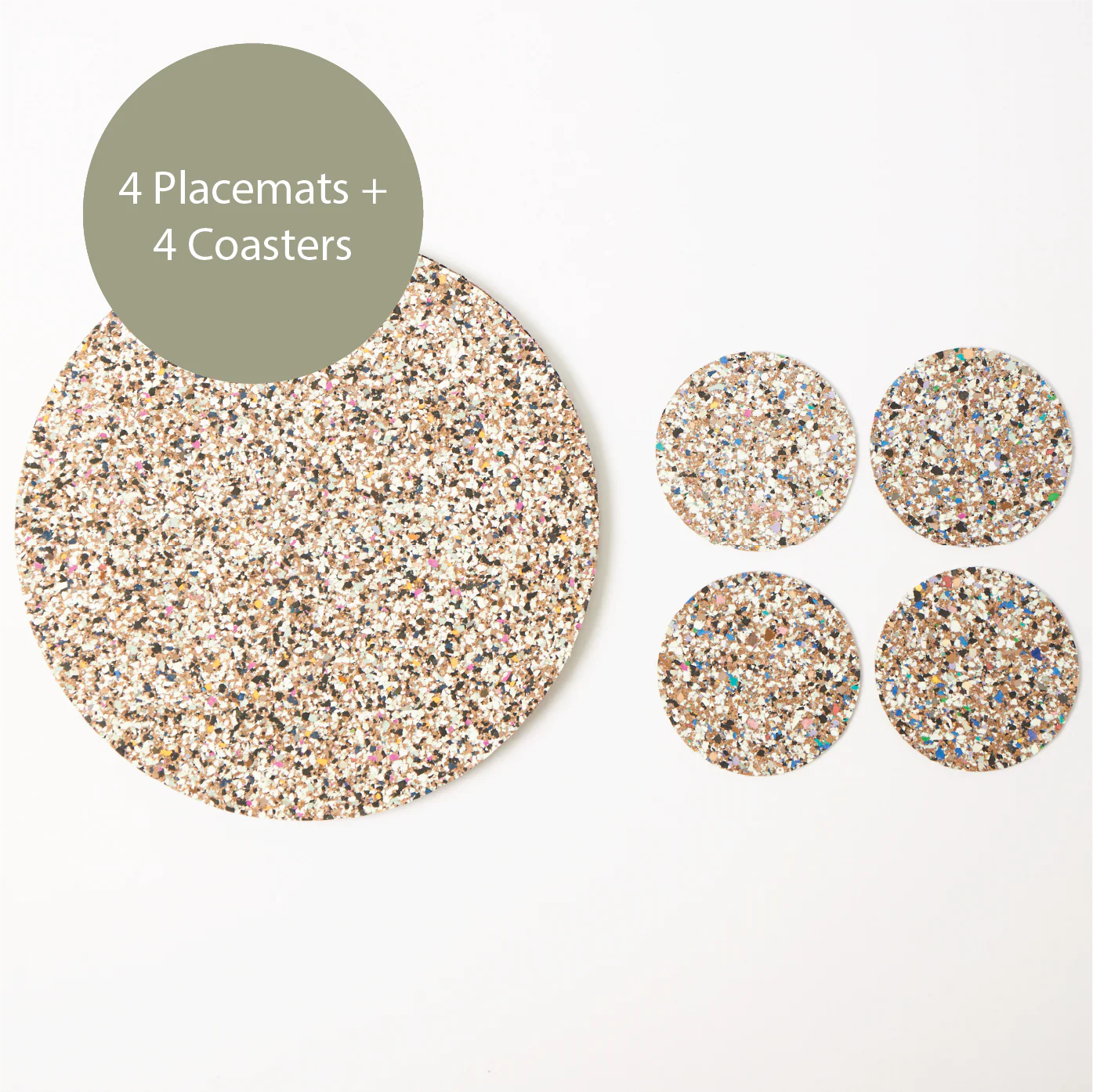 Beach Clean Round Placemats and Coasters Bundle| Table S/4