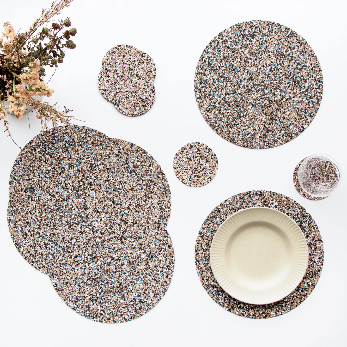 Beach Clean Round Placemats and Coasters Bundle| Table S/4