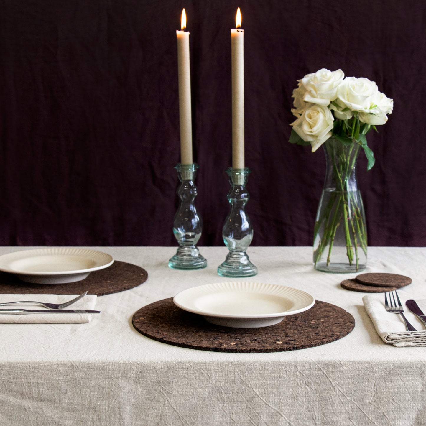 Smoked Cork Placemats | Round