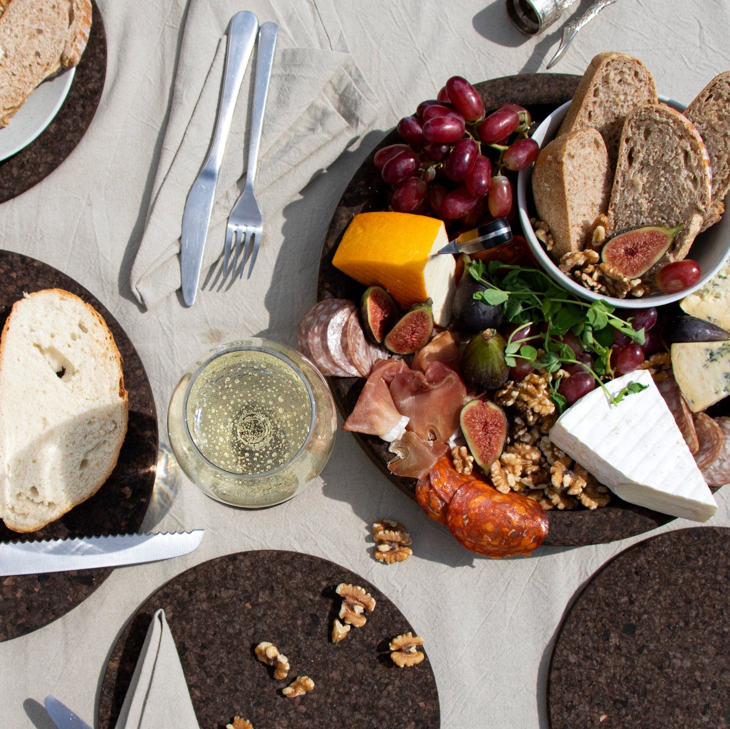 Smoked Cork Placemats | Round