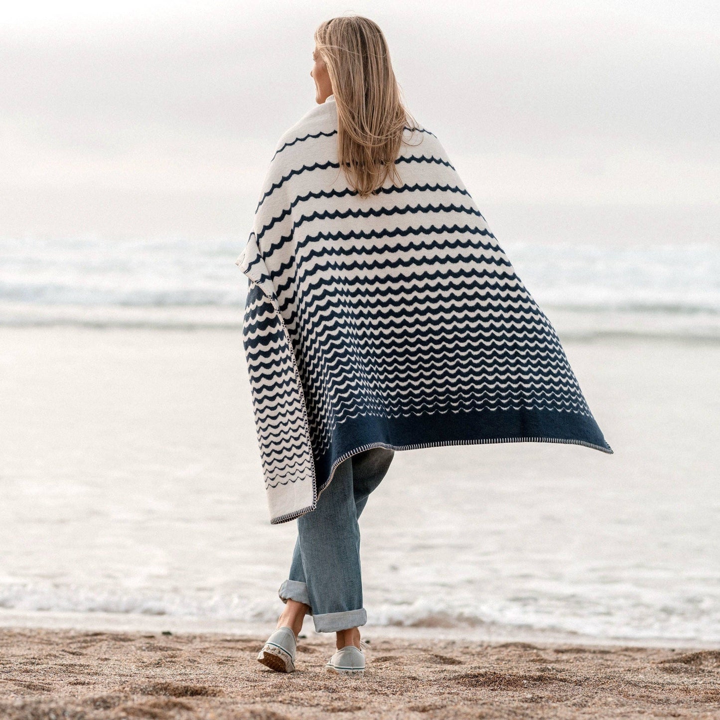 Recycled Cotton Blanket - Navy Swell