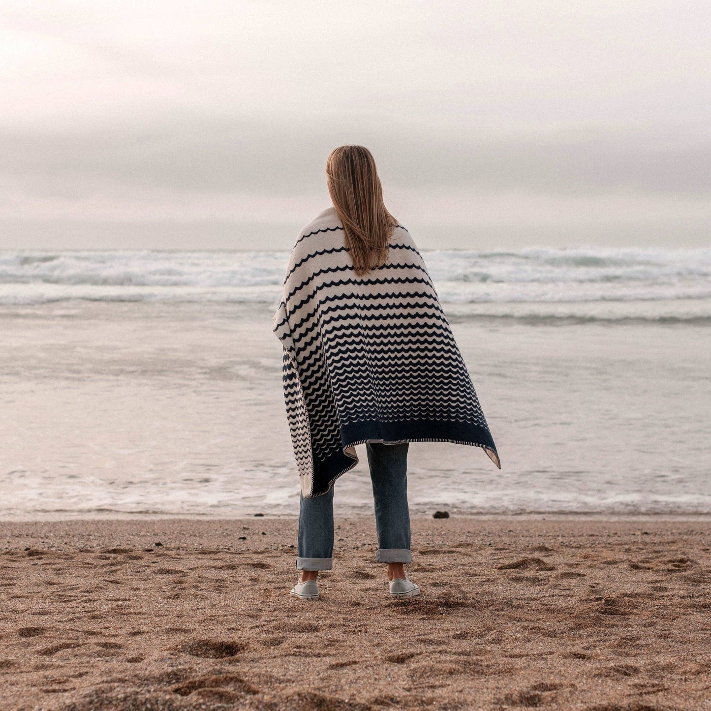 Recycled Cotton Blanket - Navy Swell