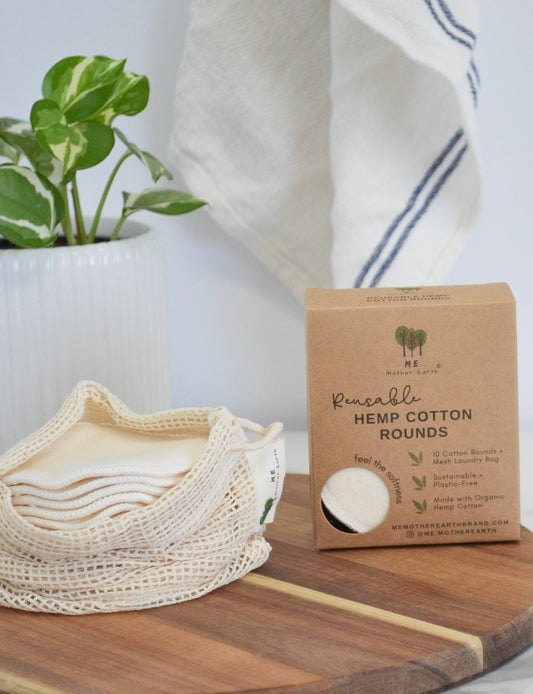 Hemp Cotton Rounds & Laundry Bag - 10 Pack