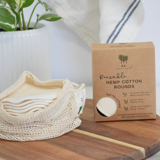 Hemp Cotton Rounds & Laundry Bag - 10 Pack