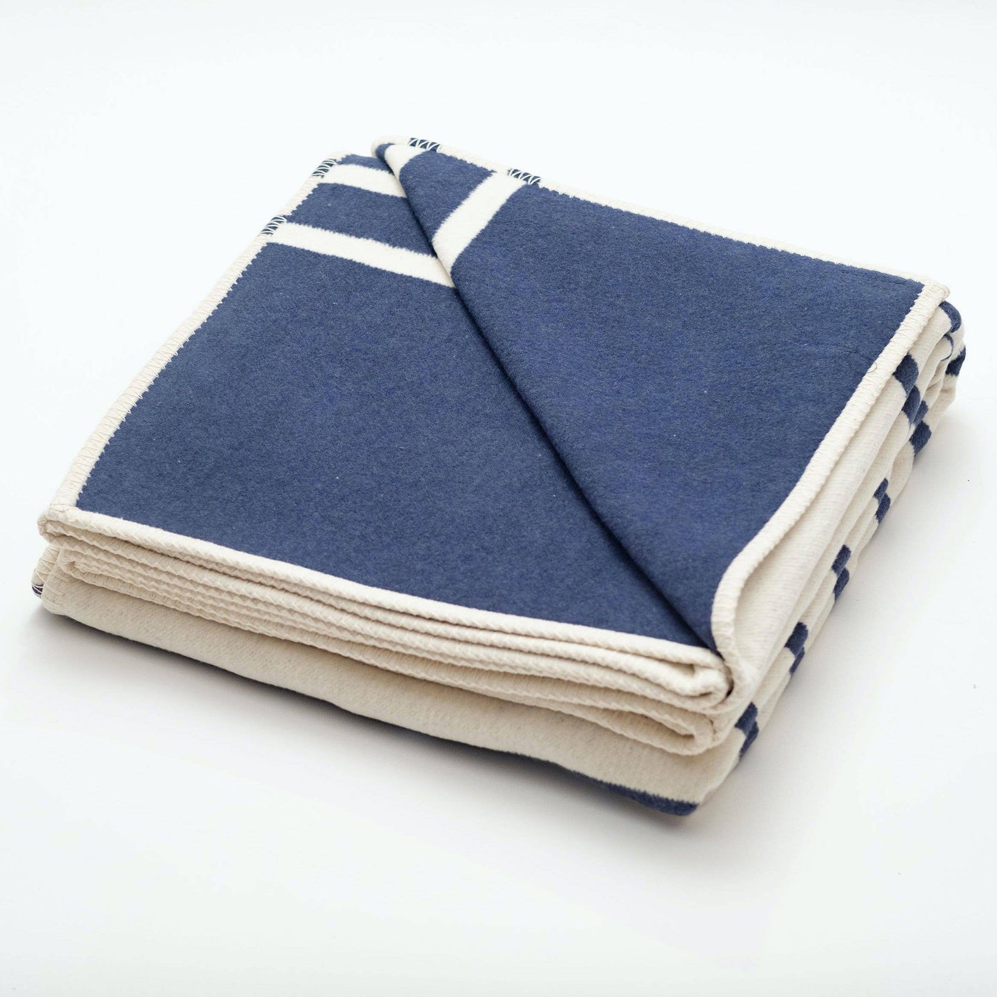 Recycled Cotton Blanket | Navy Stripe