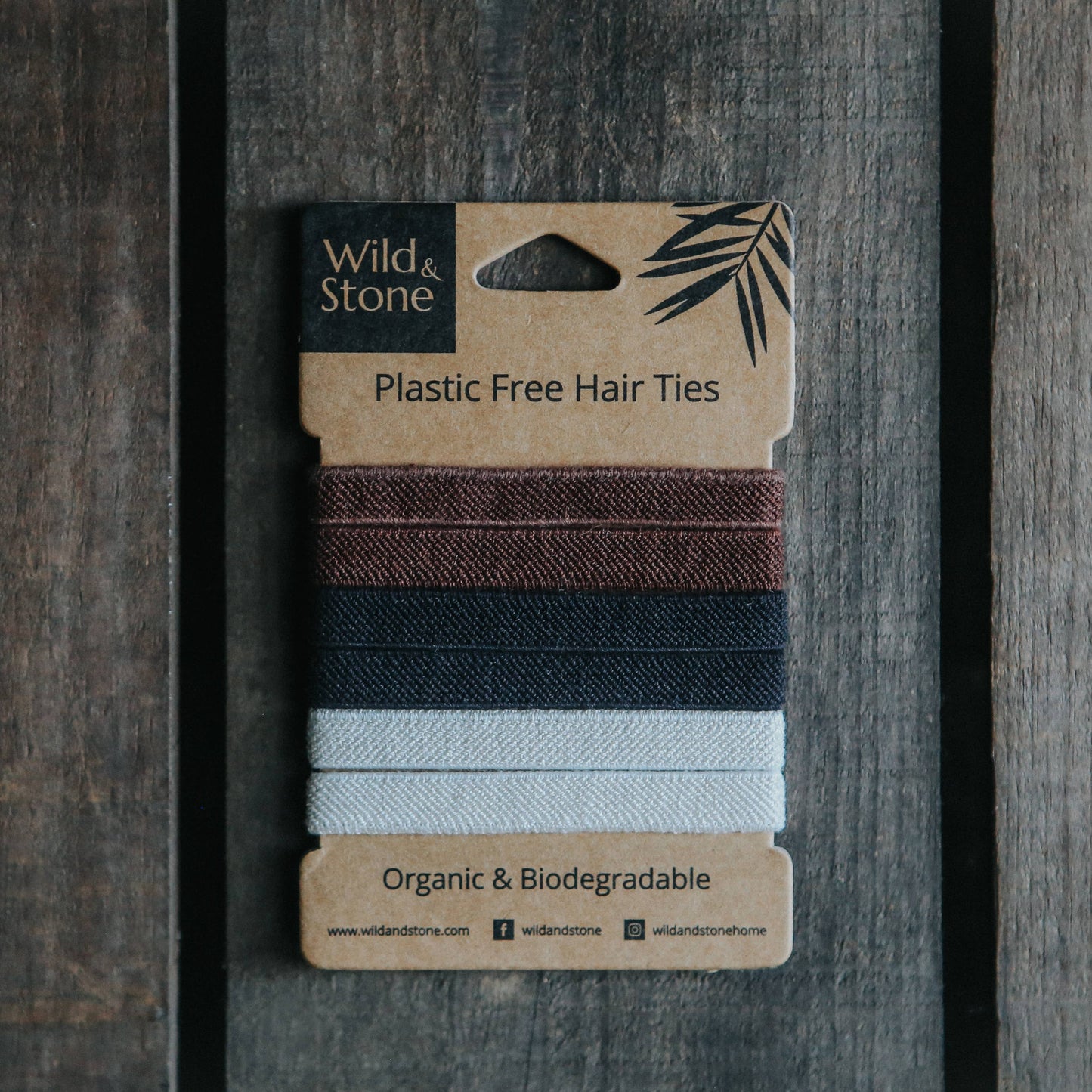 Plastic Free Hair Ties | 6 Pack | Natural