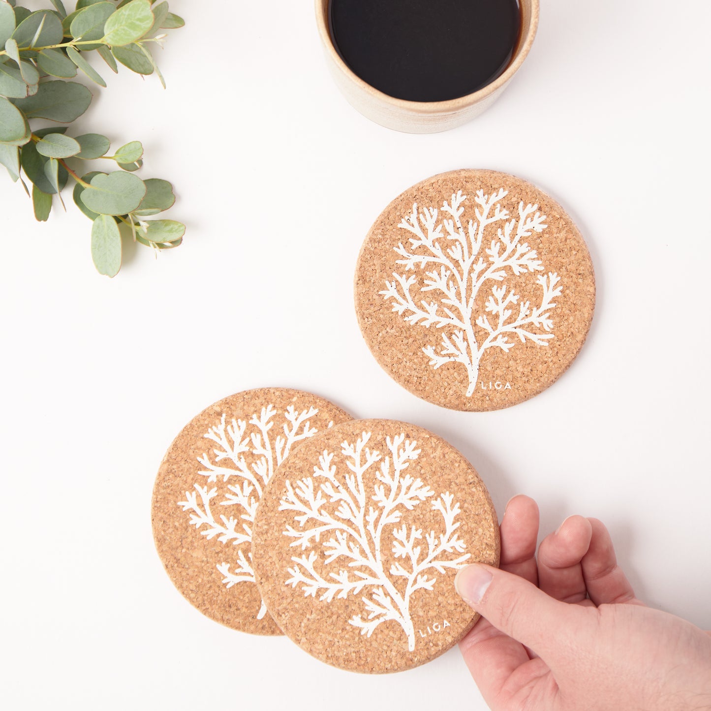 Cork Coaster Coral