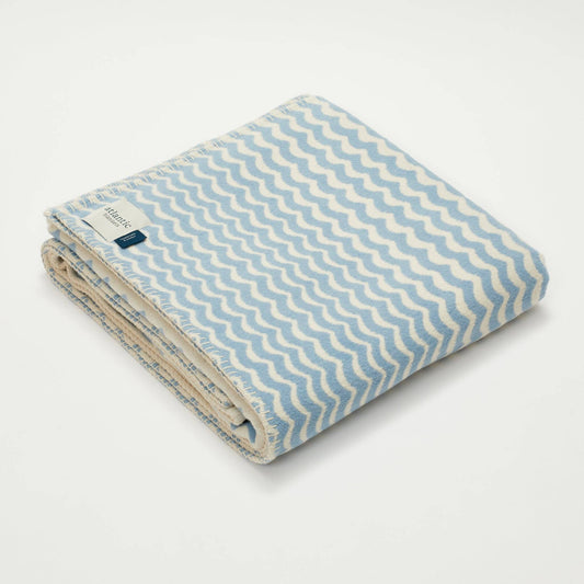 Recycled Cotton Blanket - Powder Blue Swell