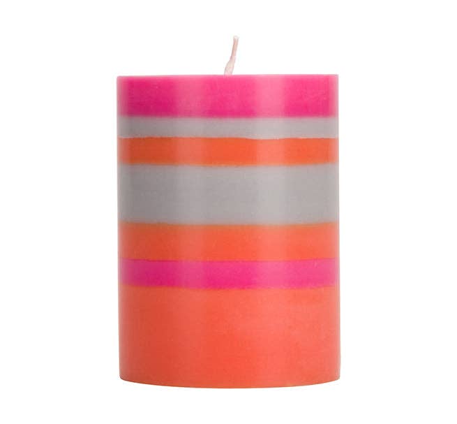 Orange Flame, Willow & Neyron Pillar Candle | British Colour Standard