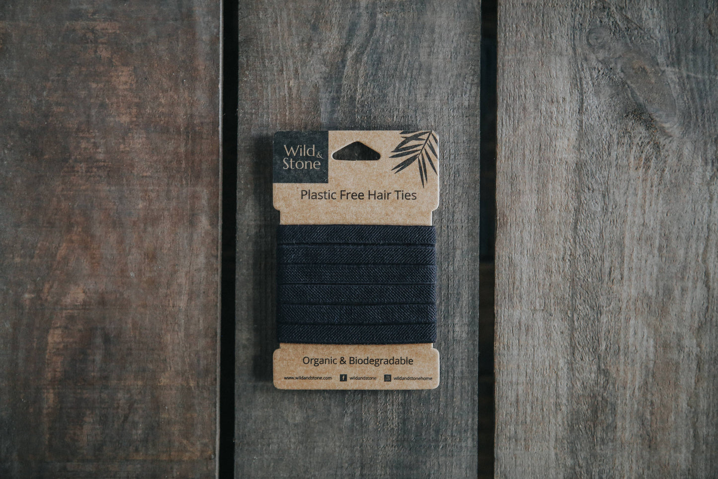 Plastic Free Hair Ties | 6 Pack | Black