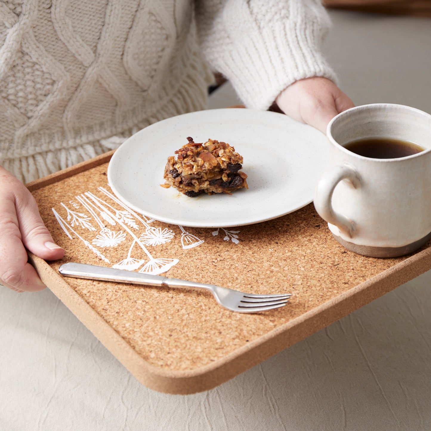 Eco Cork Tray - Flowers