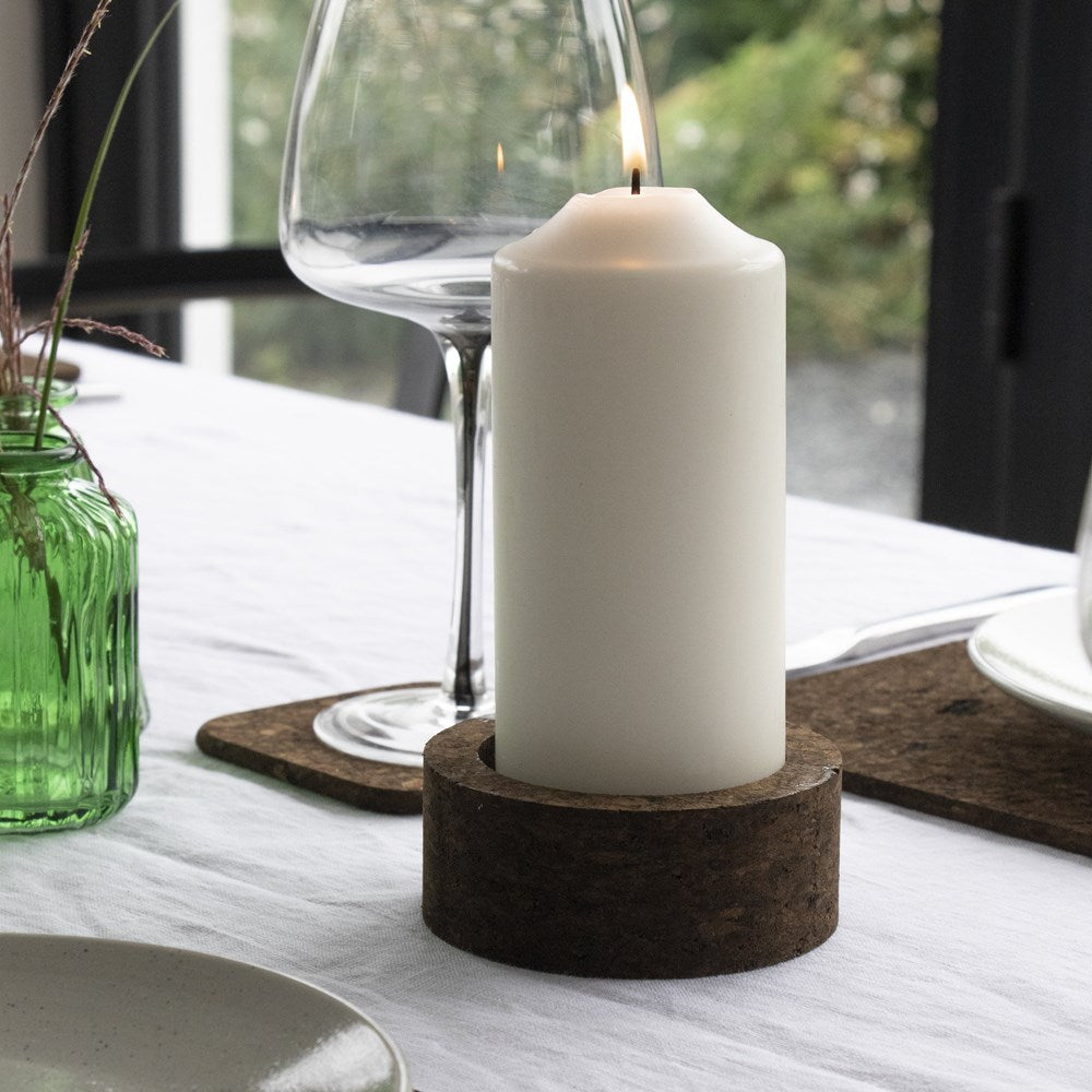 Eco Candle Holder Smoked Cork