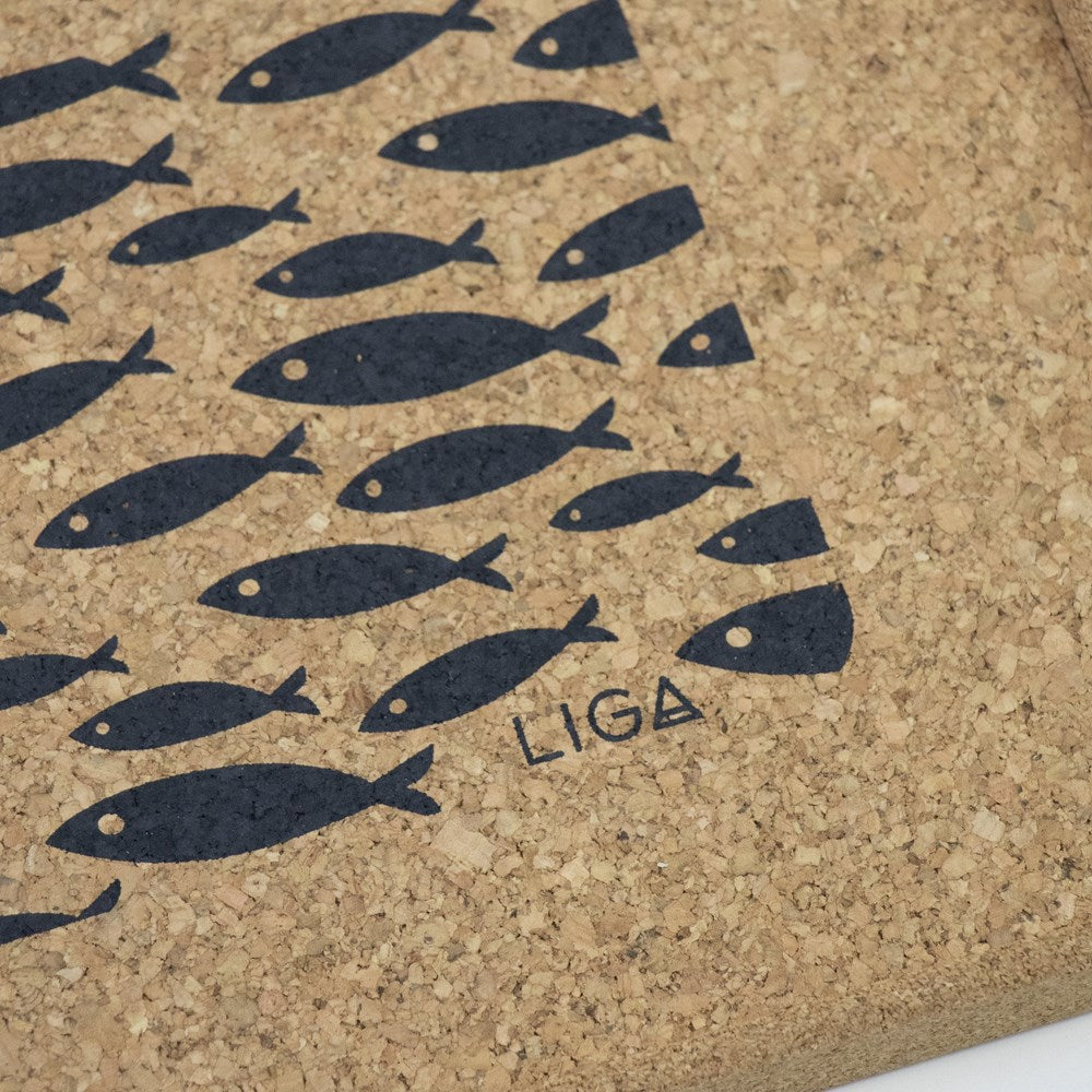 Cork Drinks Tray | Grey Fish