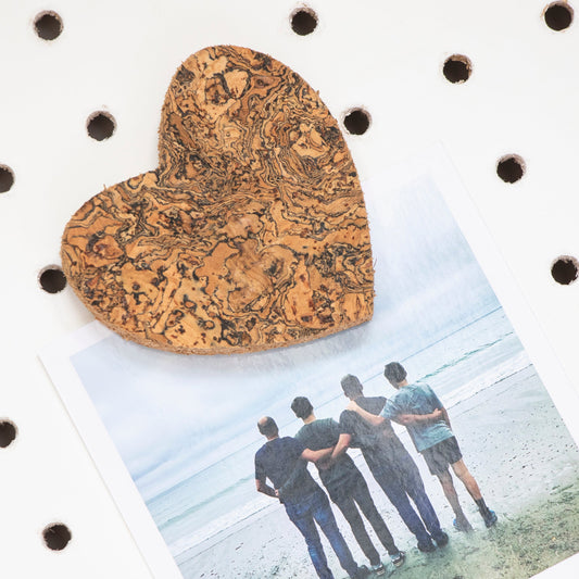 Natural Cork Heart Magnet