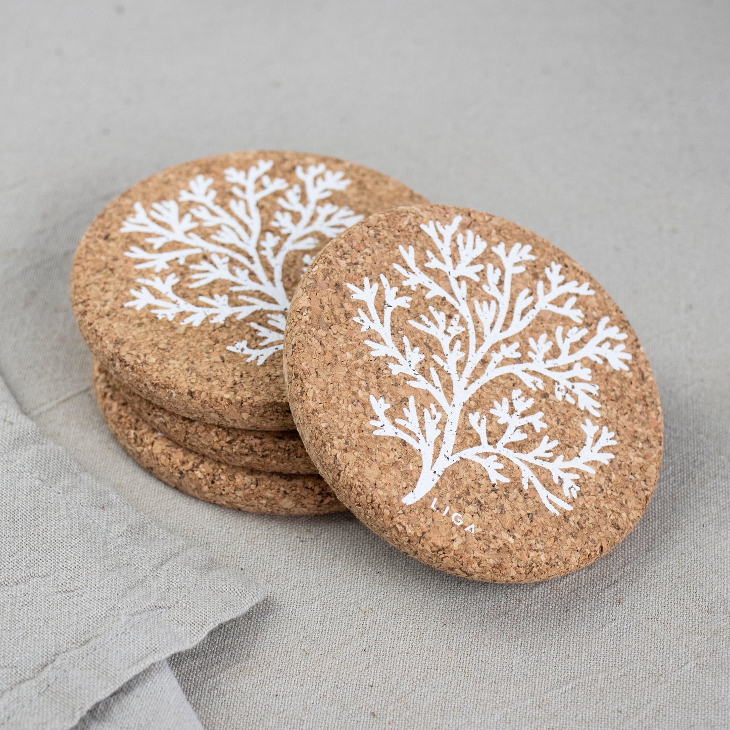 Cork Coaster Coral