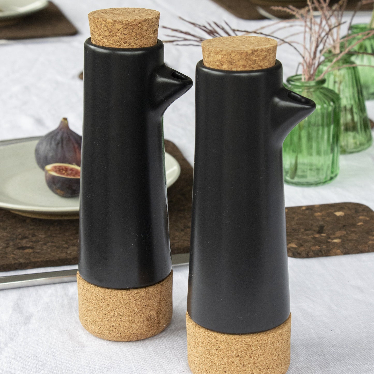 Oil and Vinegar Dispenser Gift Set | Matt Black