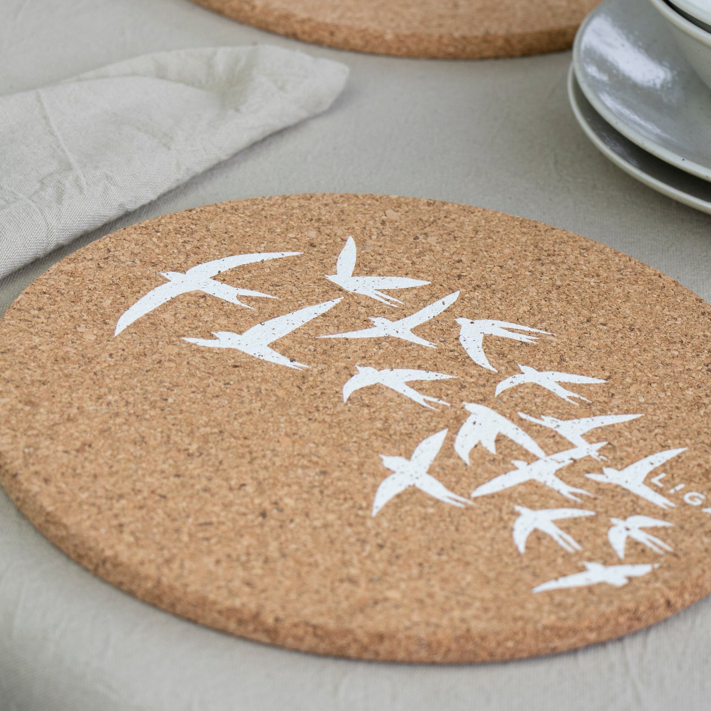 Cork Mats | Swallows White