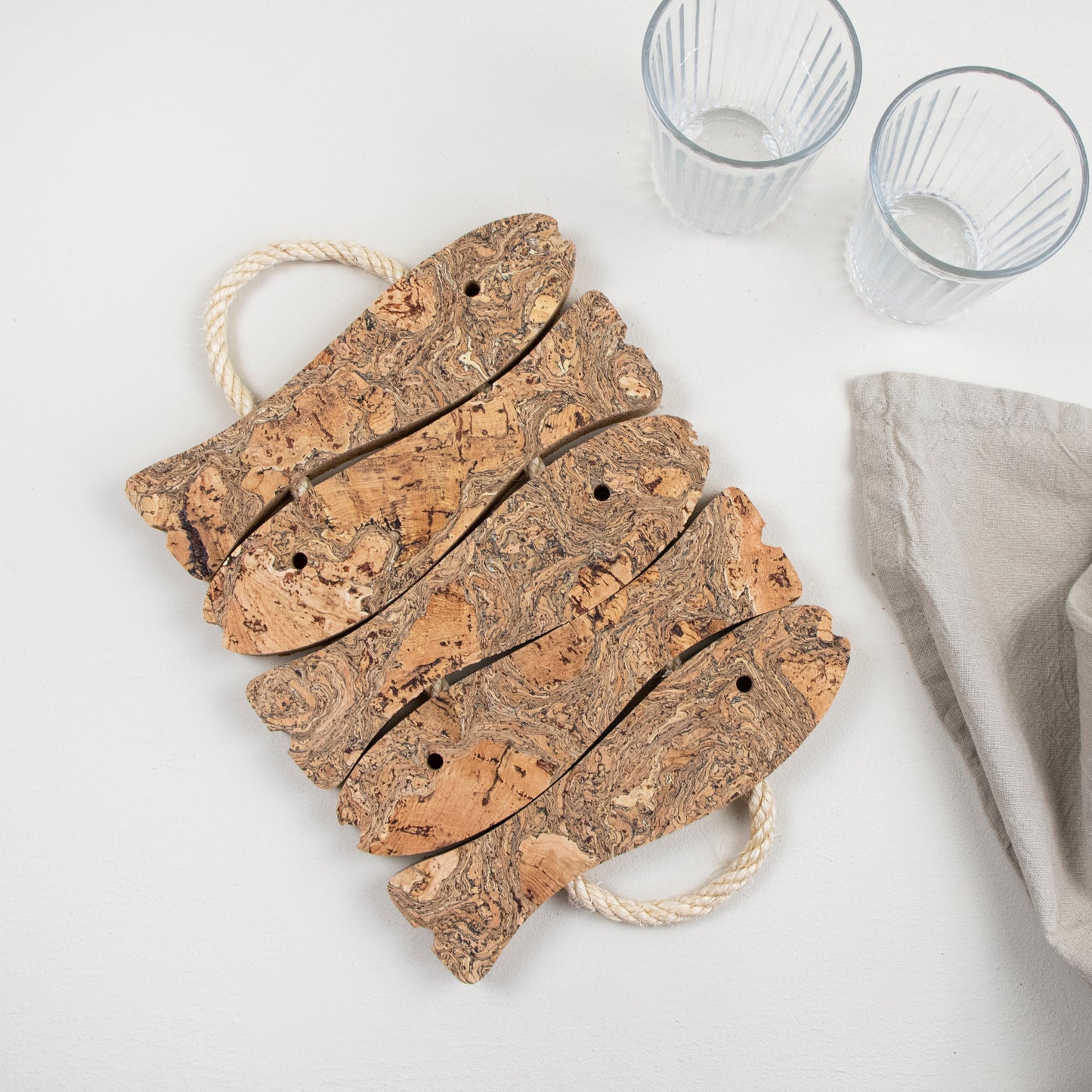 Natural Cork Trivet | 5 Fish