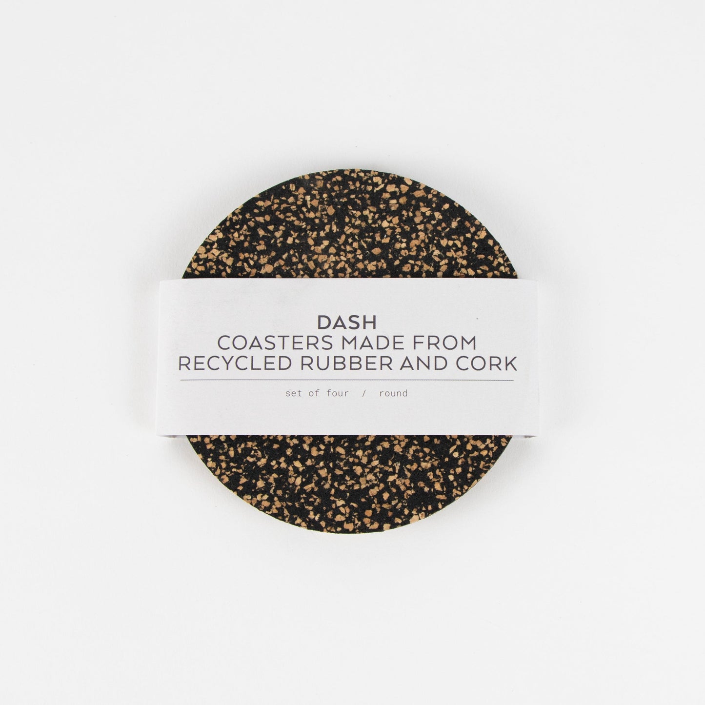 Dash Recycled Rubber & Cork Coasters | Round