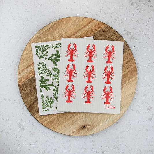 Eco Dishcloths | Red Lobster & Seaweed