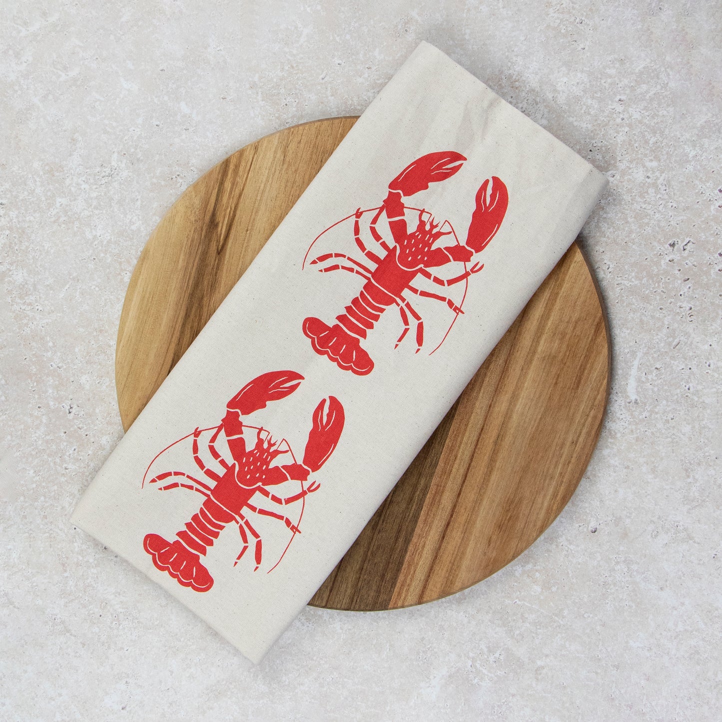 Organic Tea Towels | Lobster Red