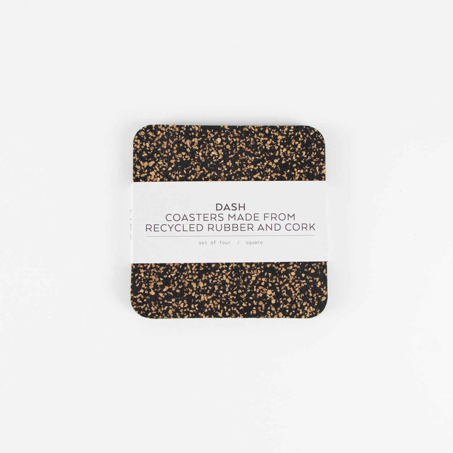 Dash Recycled Rubber & Cork Coasters | Square