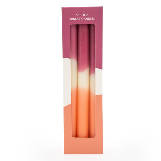 Two Tone Pink Candle Sticks | Set of Six