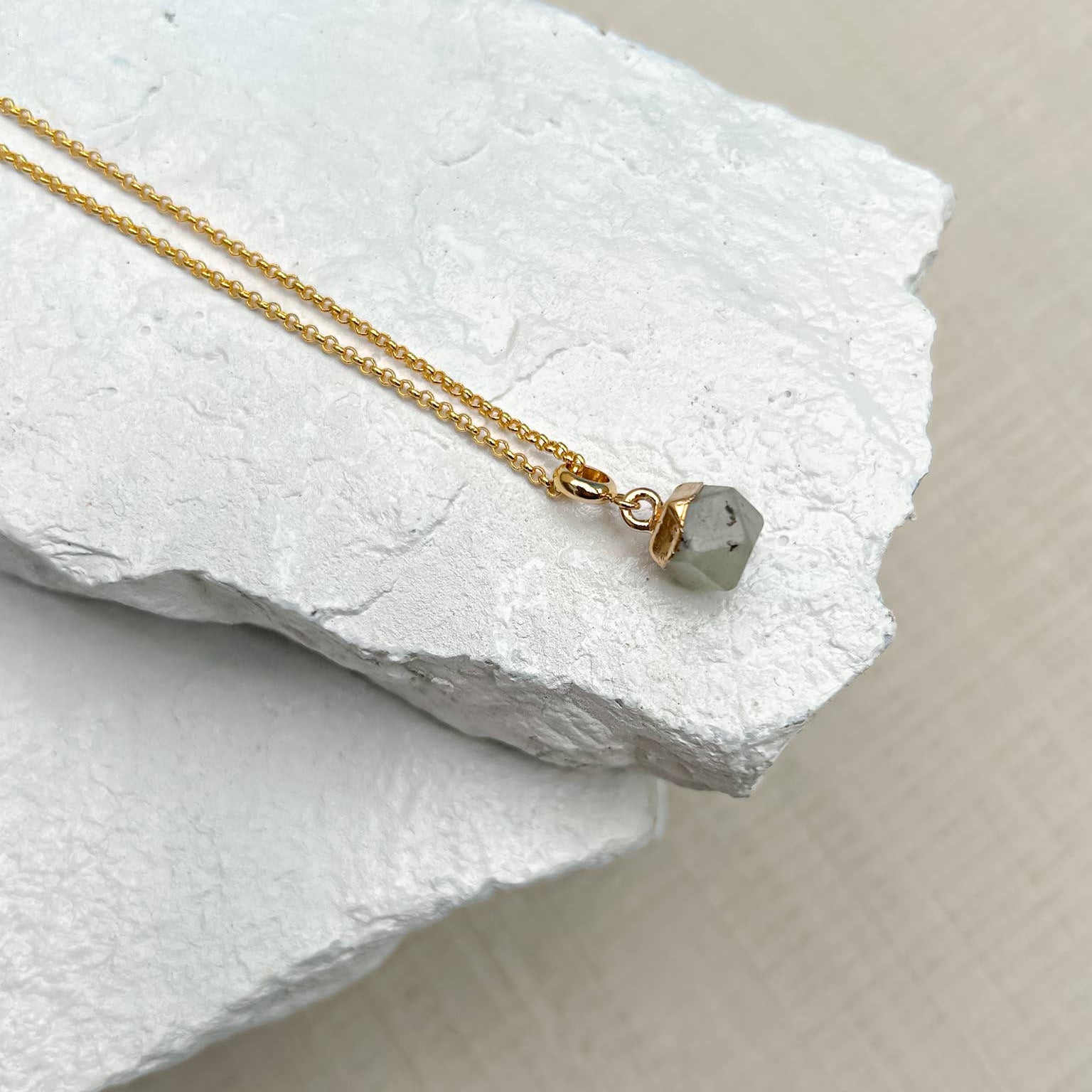 Labradorite Nugget Gold Plated Necklace