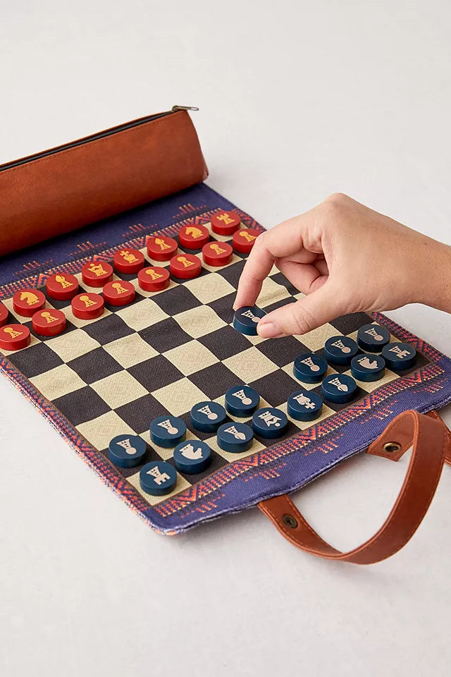 Chess & Checkers Roll Up Game