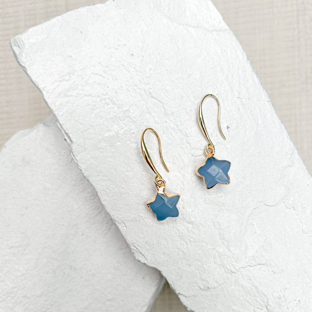 Agate Star Grey Earrings
