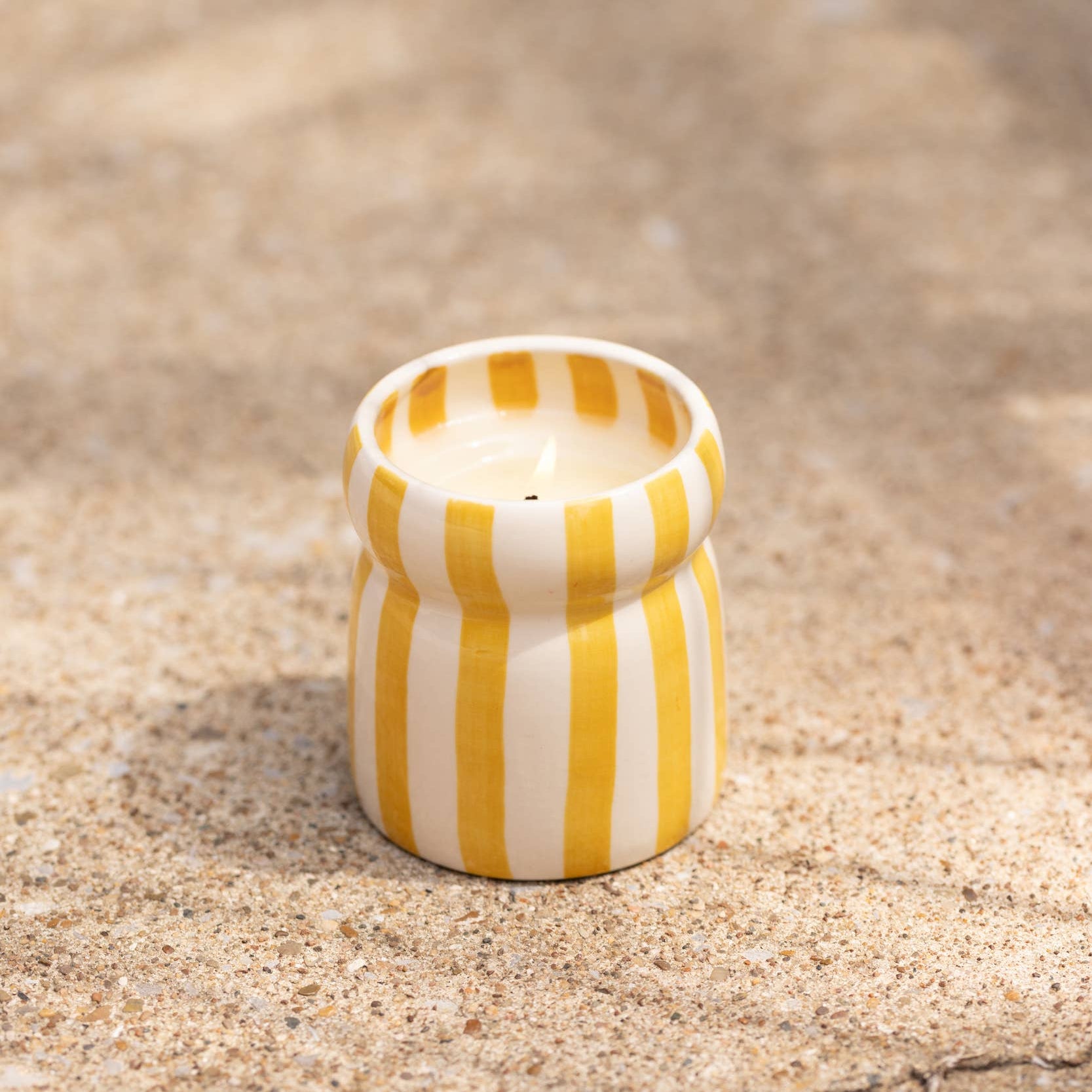 Cabana Yellow Ceramic Candle - Gold Coast