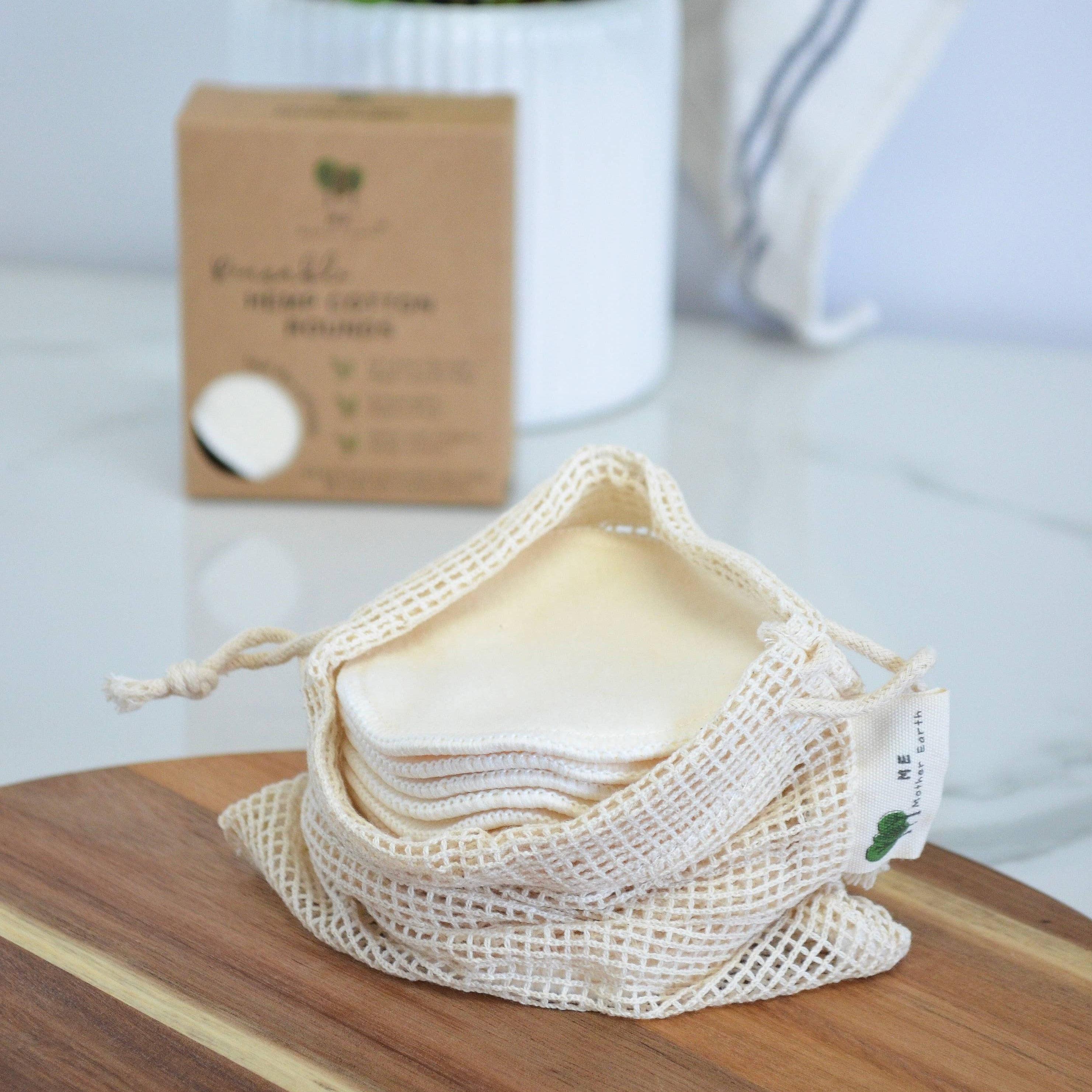 Hemp Cotton Rounds & Laundry Bag - 10 Pack
