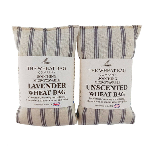 Grey Stripe Linen/Cotton Wheat Bag | Lavender