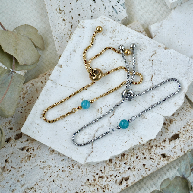 Simple Gemstone Bracelet | Aquamarine, Gold