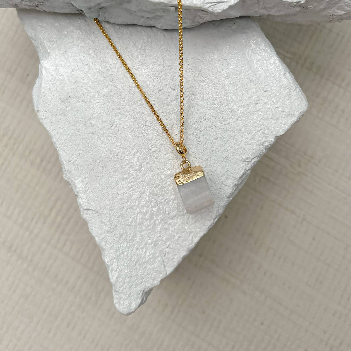 Quartz Cube Necklace