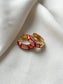 Floral Enamel Hoop Earrings | Red