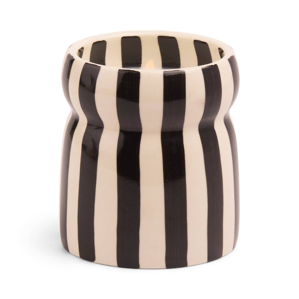 Cabana Black Ceramic Candle - Lava Stone