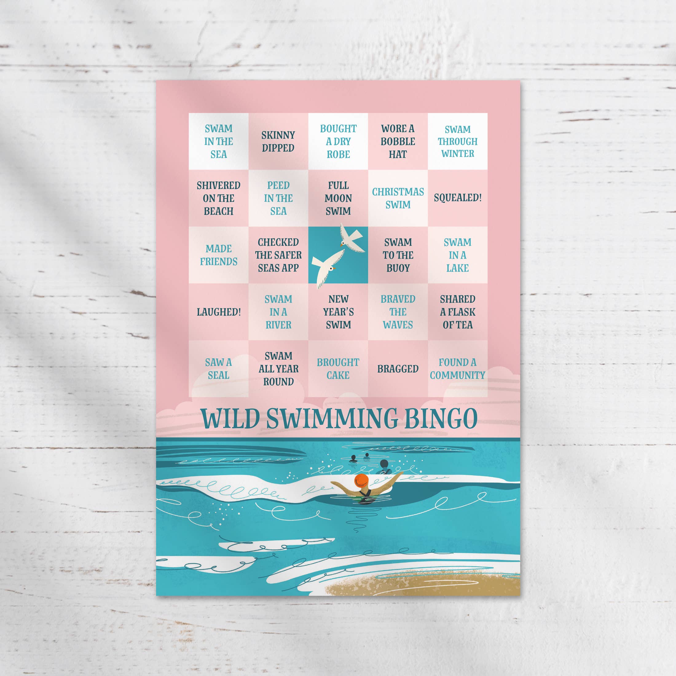 Wild Swimming Bingo Card | Greeting Card