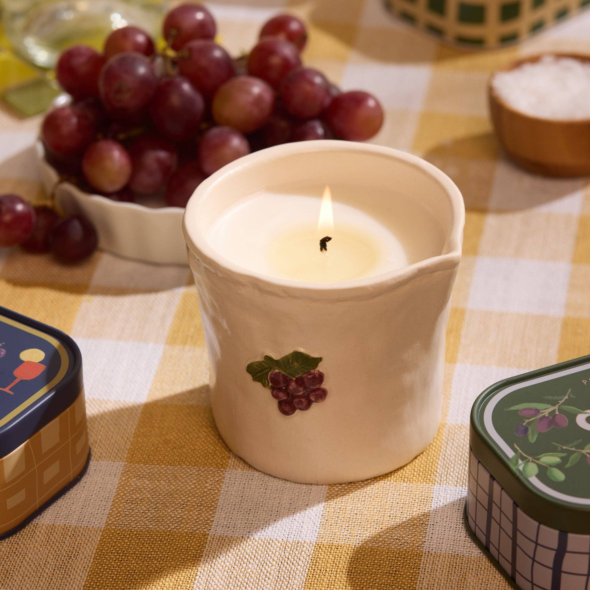 Paddywax Bistro Grapes Ceramic Candle | Bordeaux Grape