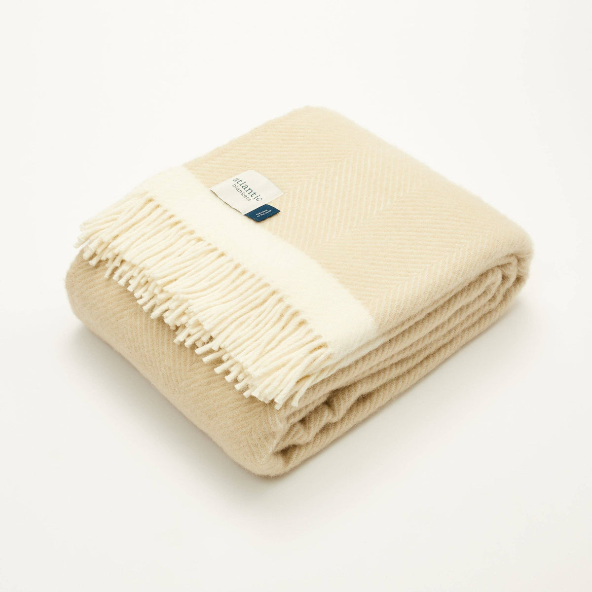 Herringbone Wool Blanket | Sand Dune